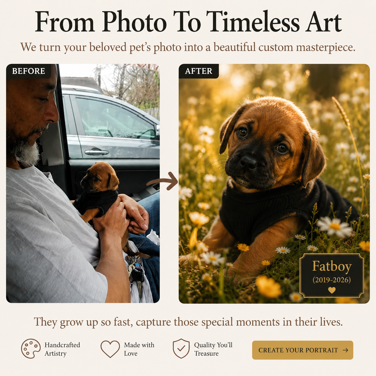 Personalized Pet Memorial Portrait